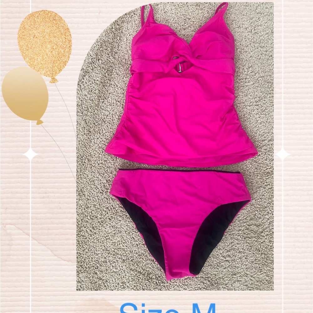 New With Tag Cupshe Vibrant Pink Swimsuit Set - Size M